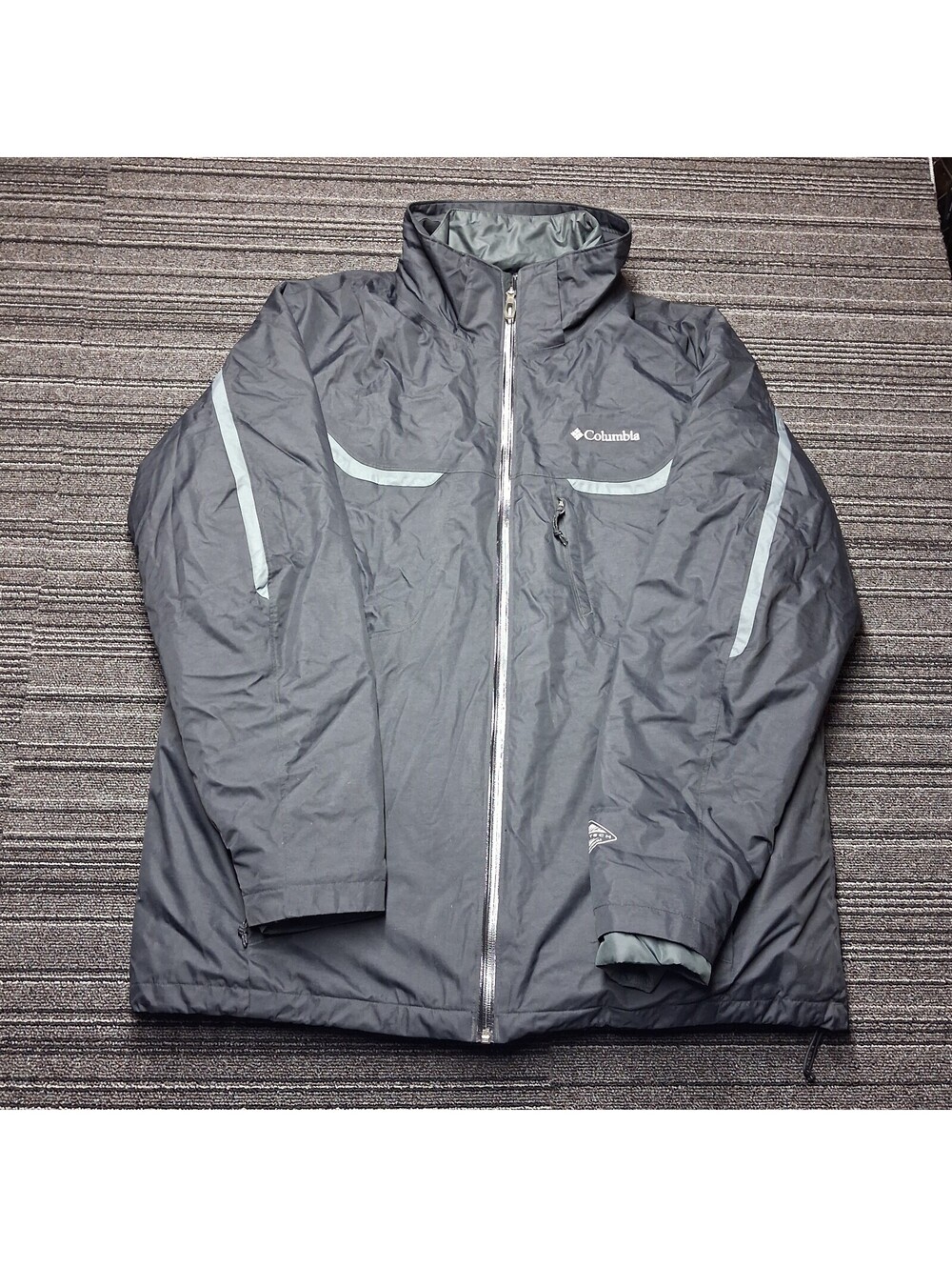 Columbia Men's XL Omni-Heat Interchange Gray Full Zip Outdoor Winter Jacket Coat